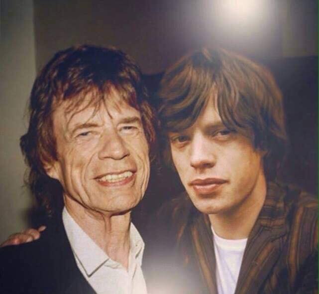 pop stars then and now Mick Jagger