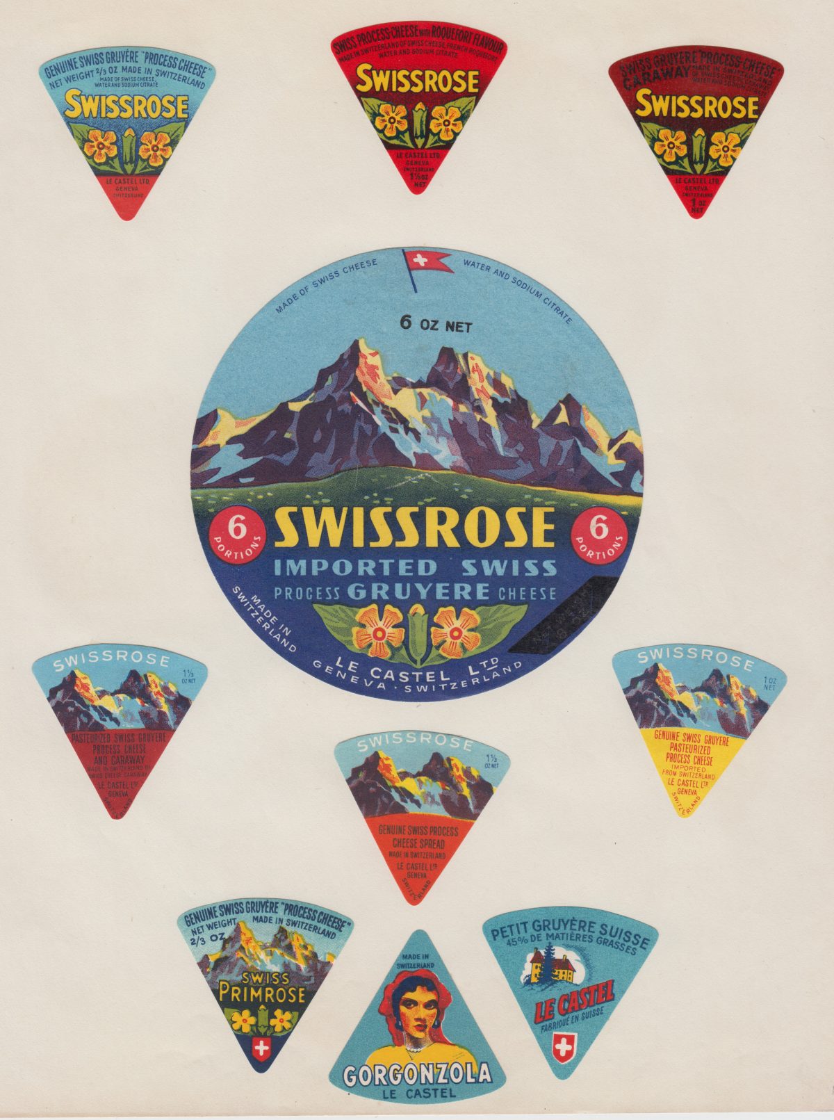 cheese labels vintage