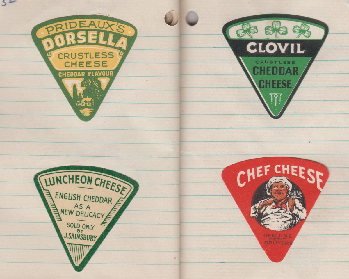 cheese labels vintage