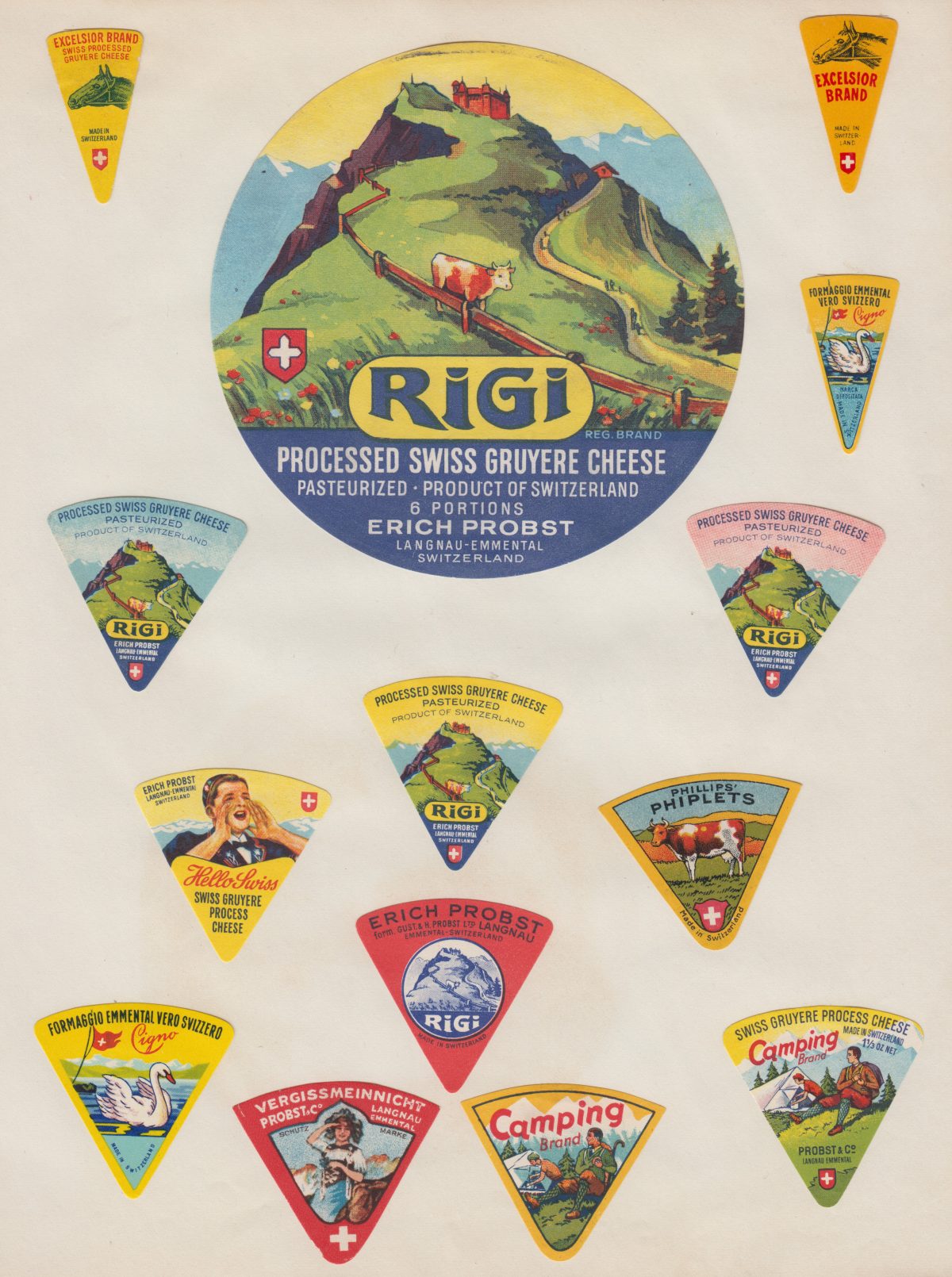 cheese labels vintage