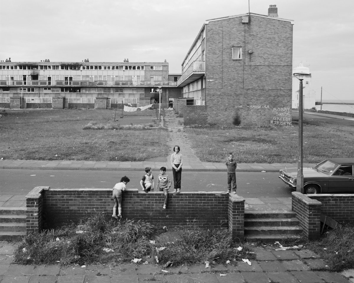 Chris Killip, from the series ‘In Flagrante Two’- “May 5th 1981, North Shields, Tyneside” (1981), gelatin silver print (© Chris Killip, courtesy Yossi Milo Gallery, New York)
