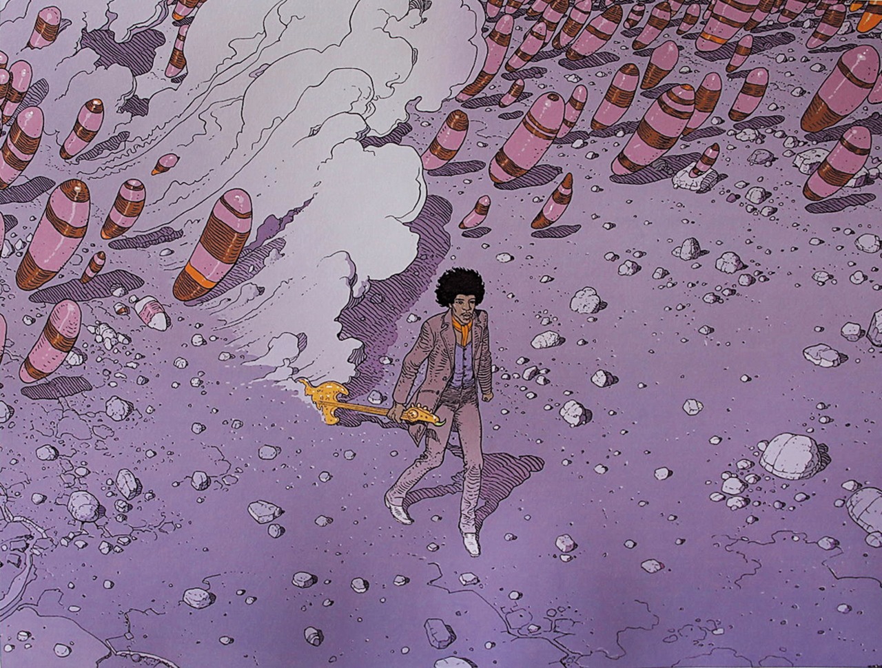 Jimi Hendrix art Jean Giraud Moebius - Flashbak