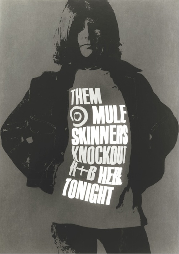 Monochrome reproduction of Bubbles’ 1964 poster for McLagan’s first professional group (the original was in red, white and blue)