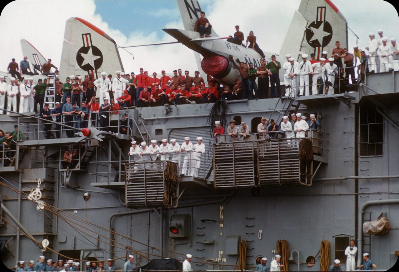 1950s Hawaii In KodachromeUS Aircraft Carrier, Ford Island, Honolulu, Hawaii – 1950s