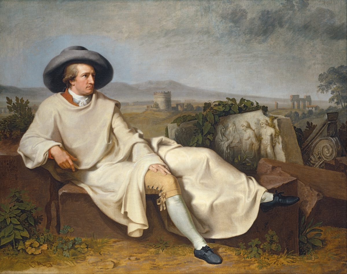 Tischbein's most famous painting: Goethe in the Roman Campagna