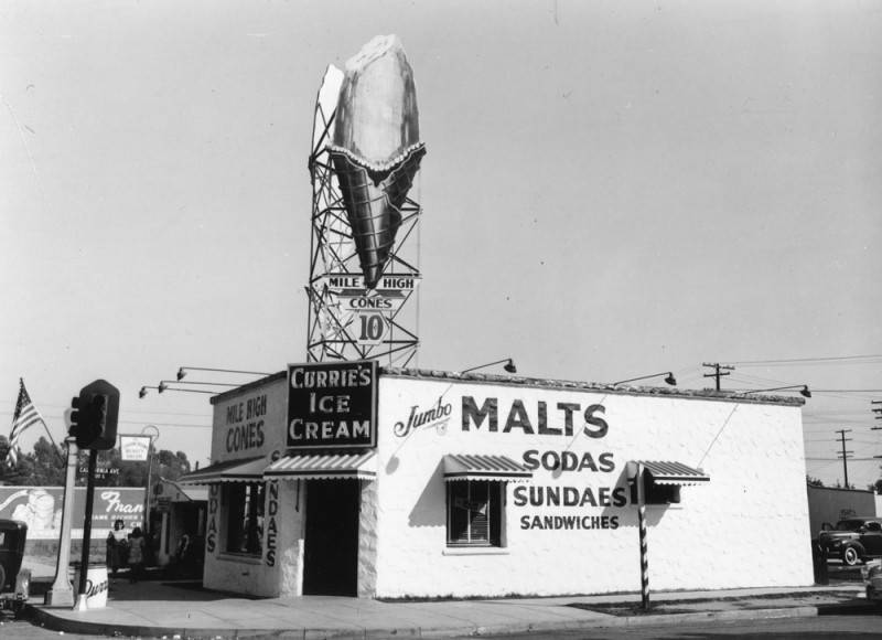 Currie’s Ice Cream Parlors LA 1946 California