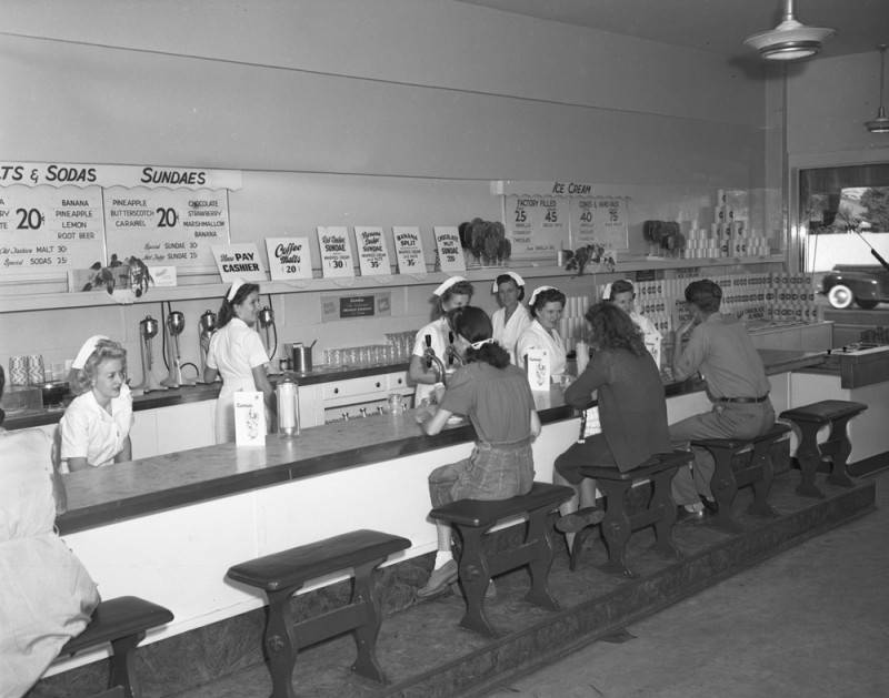 Currie’s Ice Cream Parlors LA 1946 California