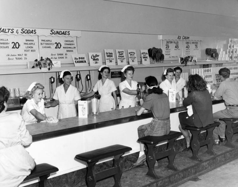 Currie’s Ice Cream Parlors LA 1946 California