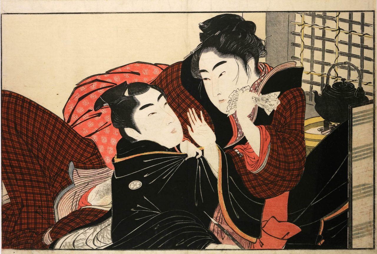 Utamakura Kitagawa Utamaro poem of the pillow sex