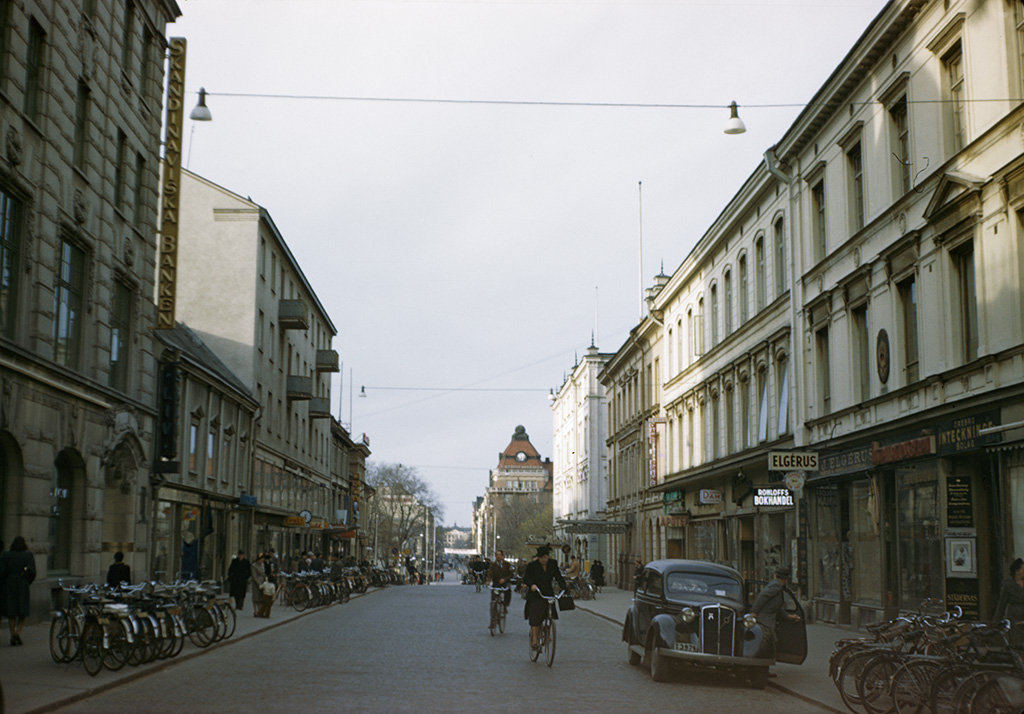 The High Street in Landskrona in Scania.