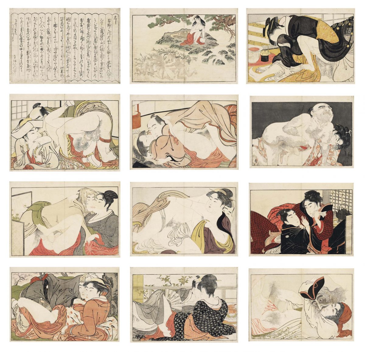 Utamakura Kitagawa Utamaro poem of the pillow sex