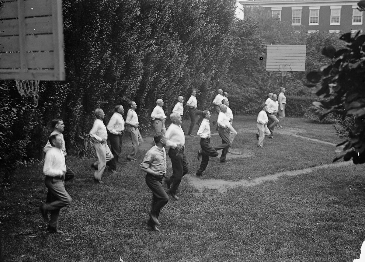Walter Camp Cabinet Fdr Exercise Jogging Photos Flashbak