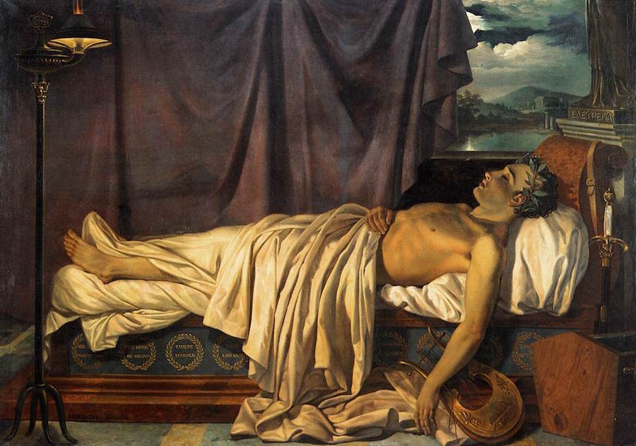 Lord Byron on his Death Bed, Joseph-Denis Odevaere, c. 1826