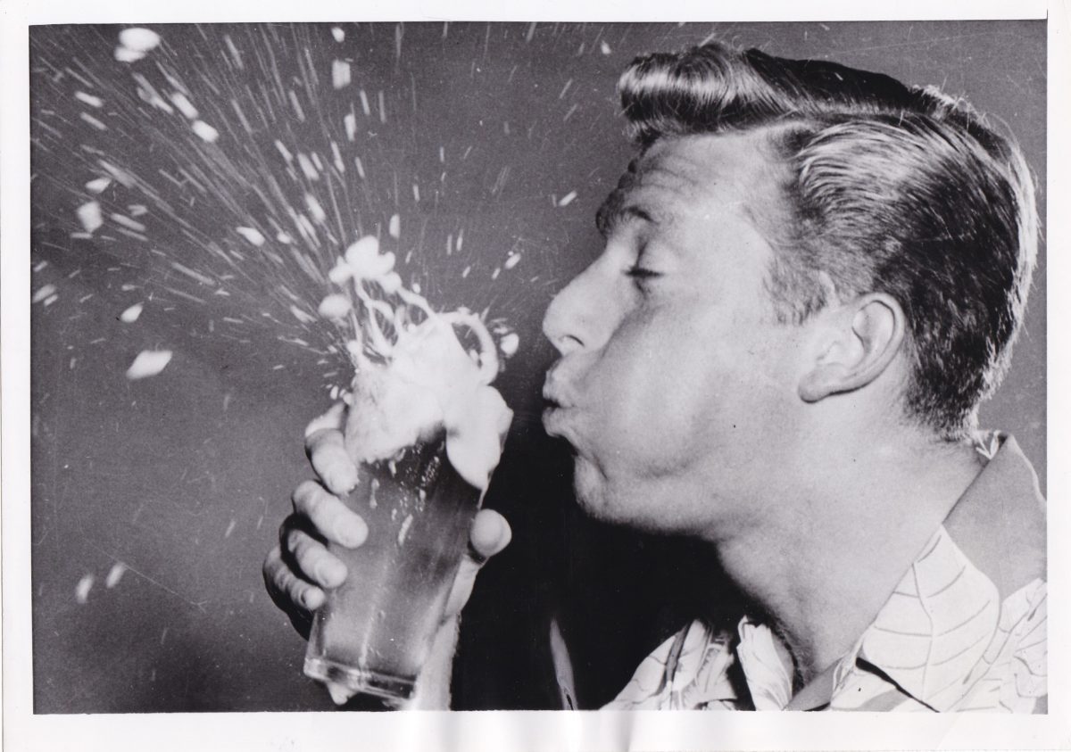 Drinking beer vintage snapshot