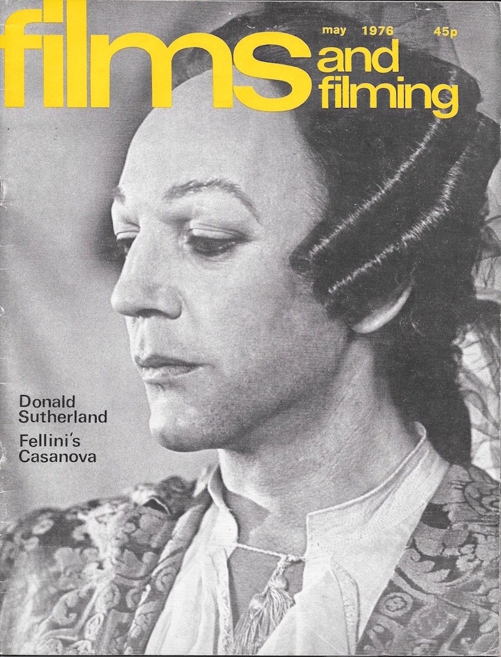 Films and Filming, 1976, magazines, Donald Sutherland, Casanova, Fellini