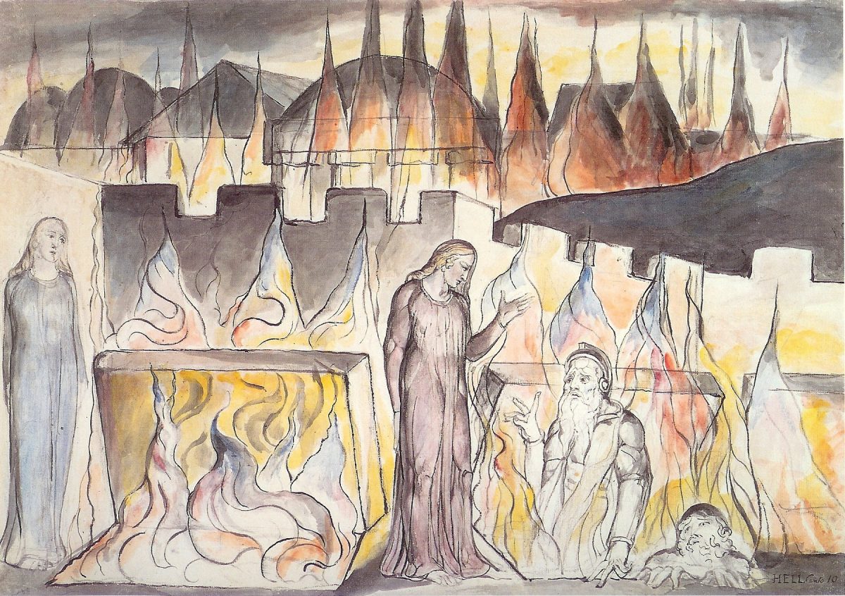 William Blake illustrations drawings for Dante Divine Comedy