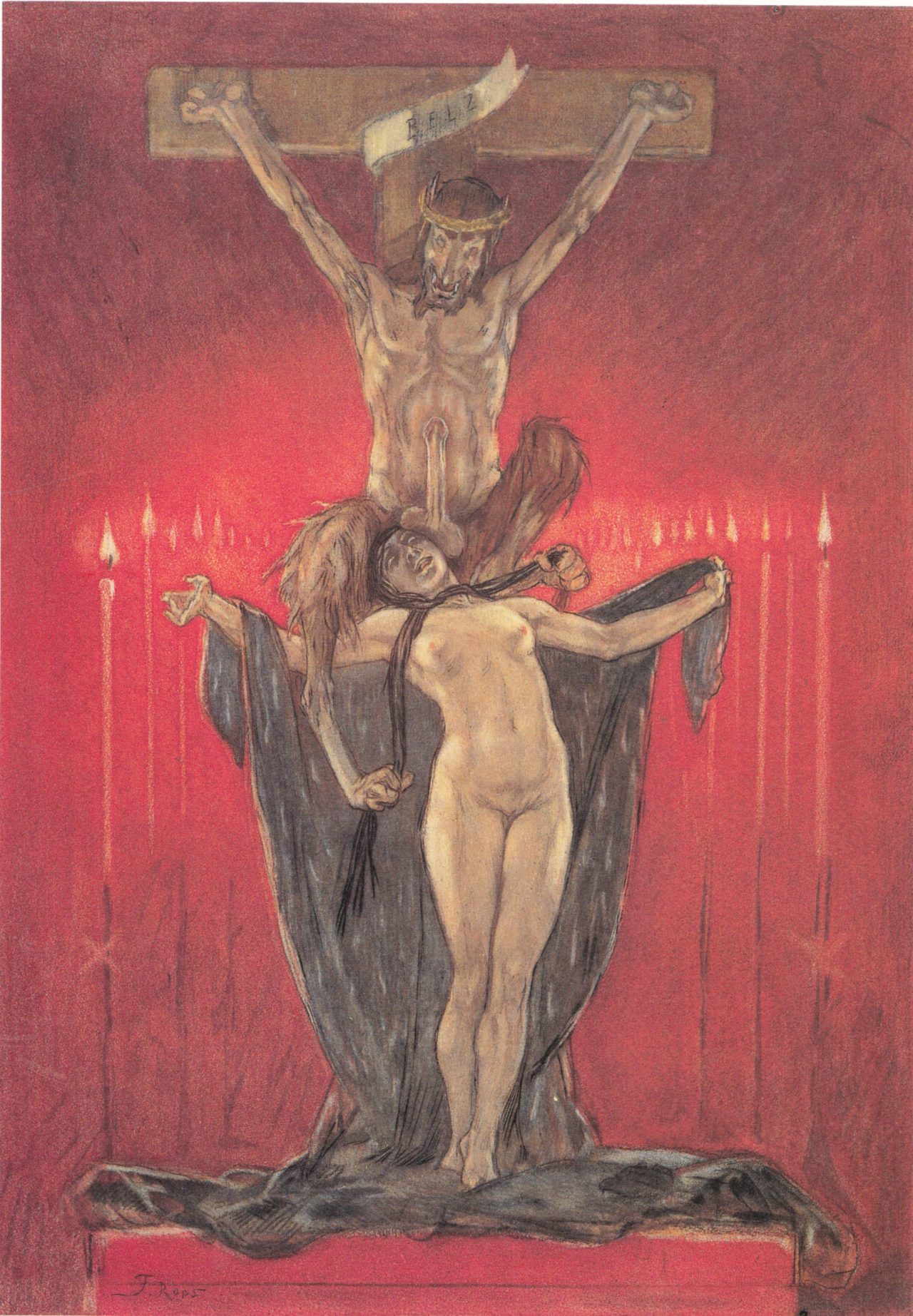 Félicien_Rops_-_Les_Sataniques._Le_calvaire
