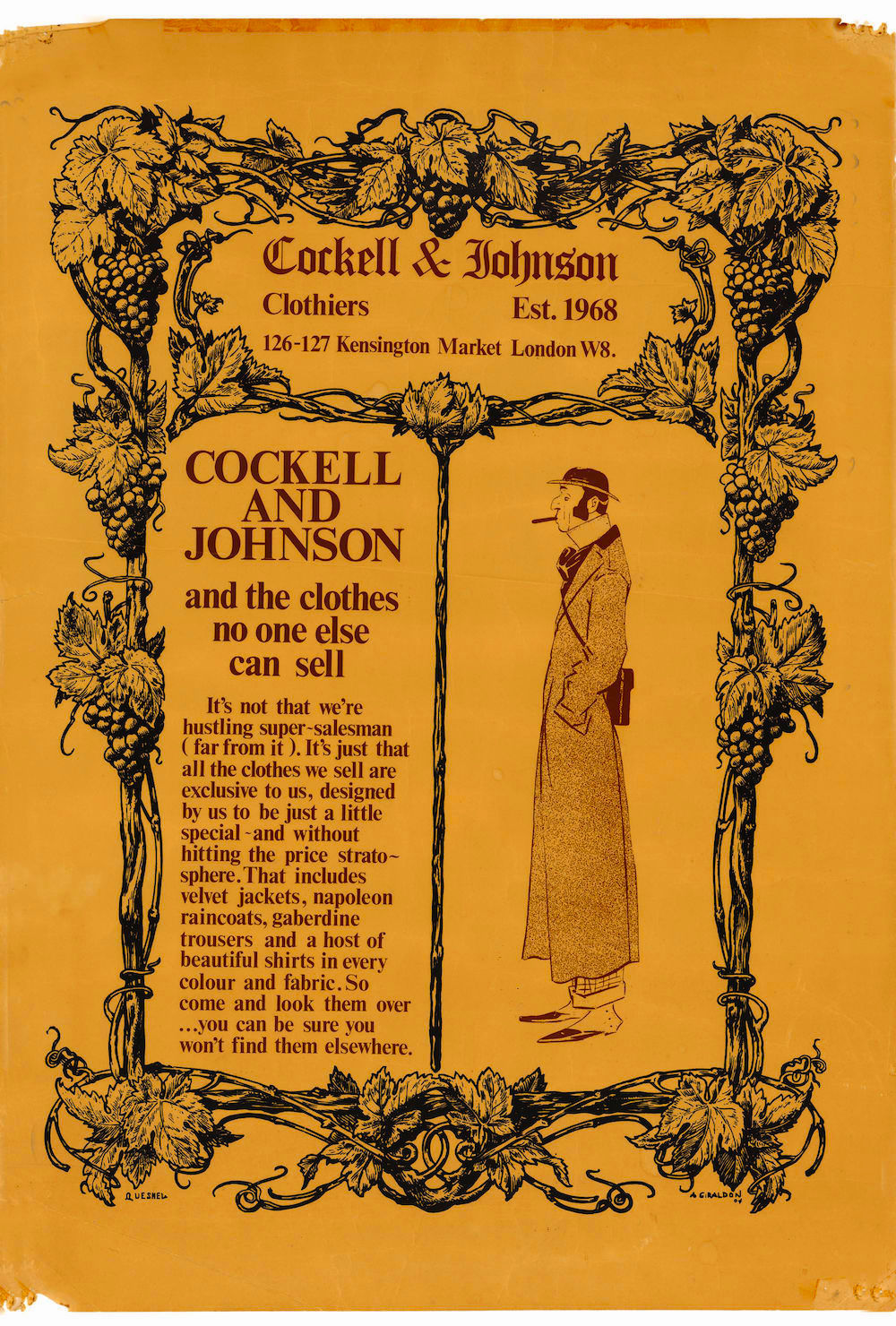 Cockell & Johnson poster, late 60s. ©Lloyd Johnson. No reproduction without permission.