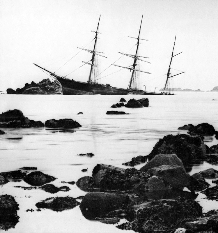 River Lune struck in fog and at night just south of Annet (Scillies), July 27th, 1879 – the same day as the Maipu. The master later blamed a faulty chronometer, since he had believed himself fifteen miles to the west. The ship heeled and sunk aft in the first ten minutes. The crew took to their boats, but returned in daylight to collect their belongings. This barque was only eleven years old. She broke up soon afterwards. John Fowles. Shipwreck. 1975.