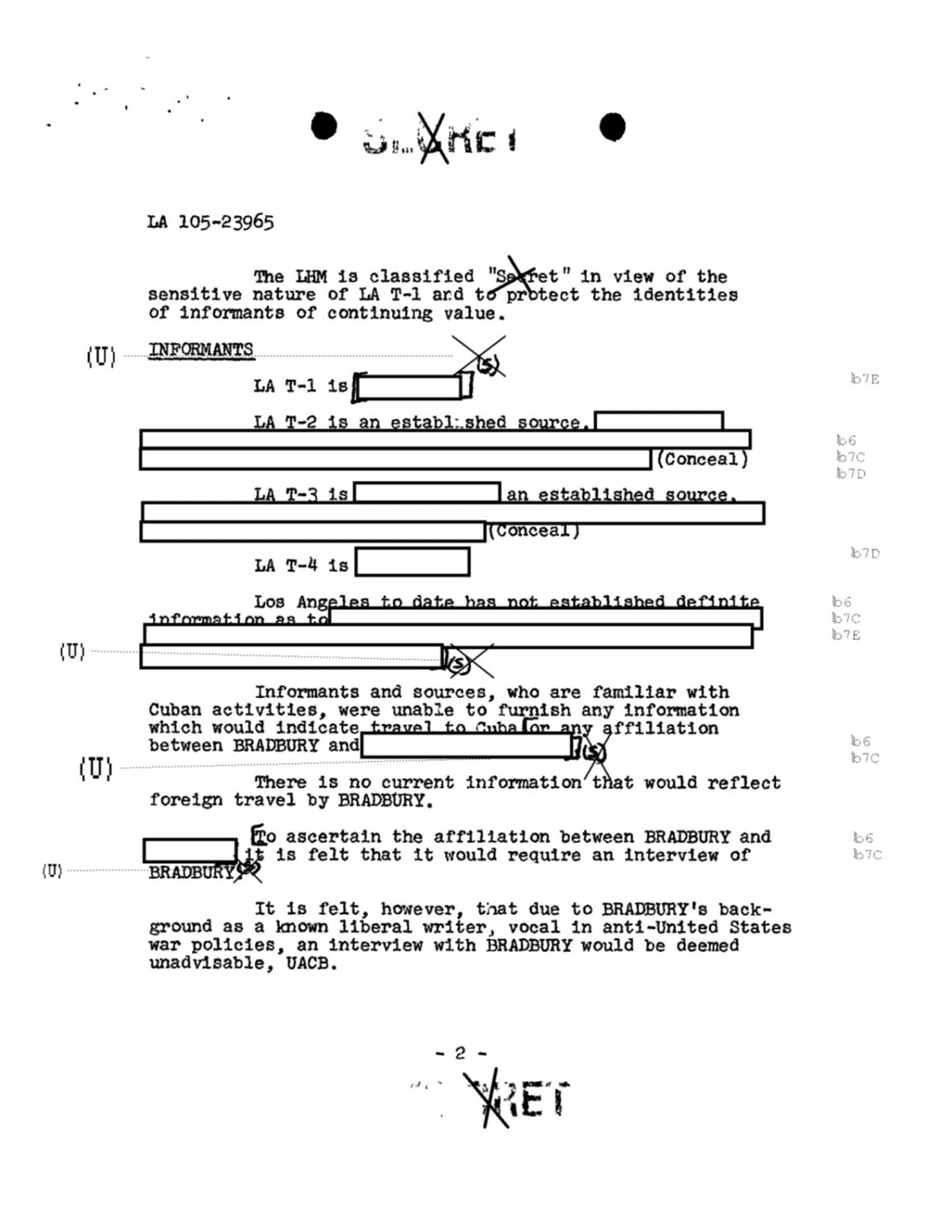 Ray Bradbury FBI files 