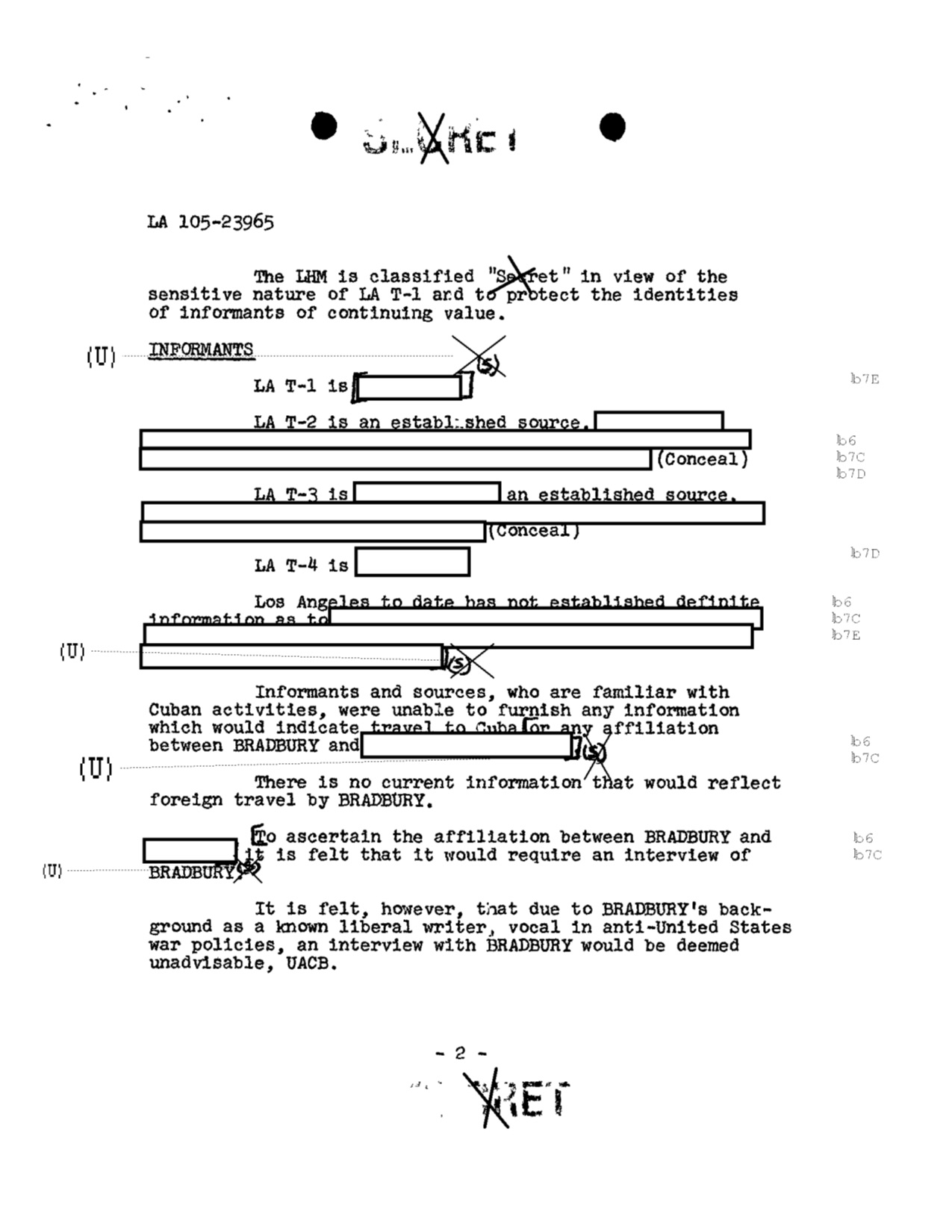 Ray Bradbury FBI files