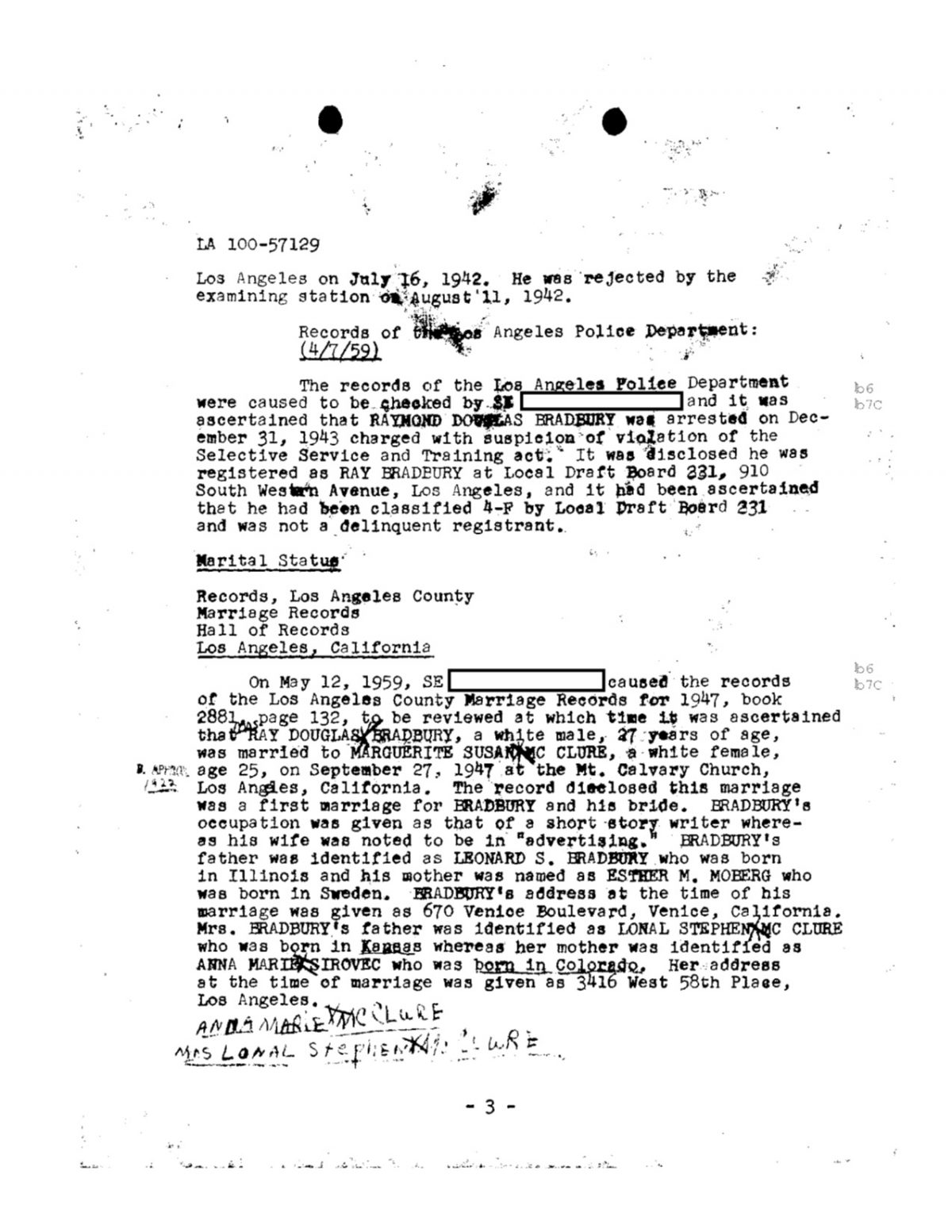 Ray Bradbury FBI files 