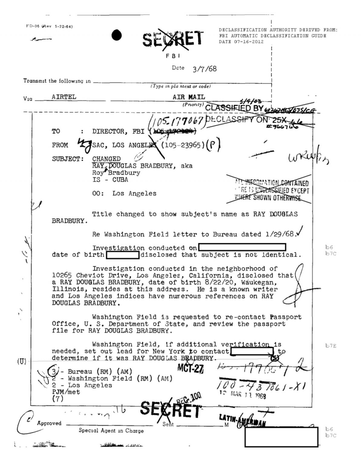 Ray Bradbury FBI files