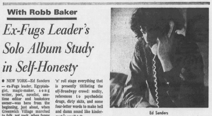 Ed Sanders article which included the first use of ‘punk rock’ (Source: Chicago Tribune)