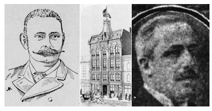 (L-R) Eugene Levy, in 1890; B’nai B’rith Hall, San Francisco; Otto Wise, in 1911 (Sources- San Francisco Call, Jewish News of Northern California, San Francisco Chronicle)