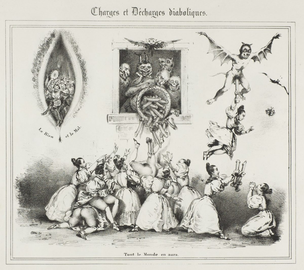 Charges et Décharges diaboliques by Eugène Lepoittevin (1830)