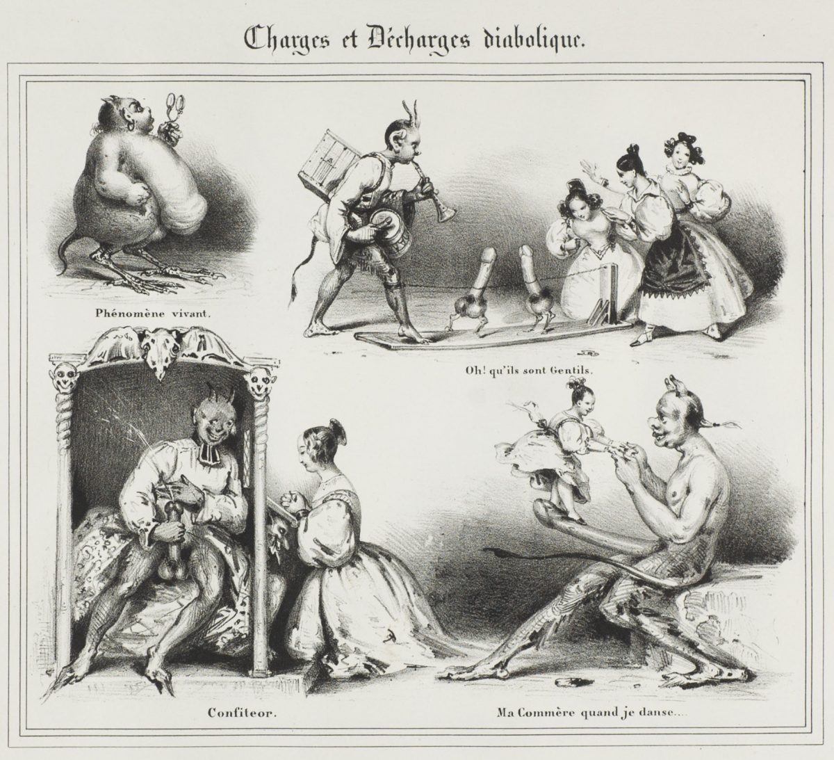 Charges et Décharges diaboliques by Eugène Lepoittevin (1830)