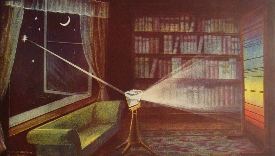 Starlight through a prism. Illustration by G.F. Morrell, 1922