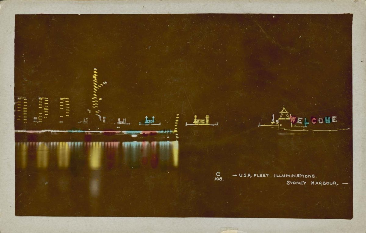 USA Fleet illuminations in Sydney Harbour