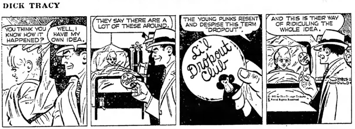 “Young punk” in Dick Tracy, 1965 (Source: Great Bend Tribune)