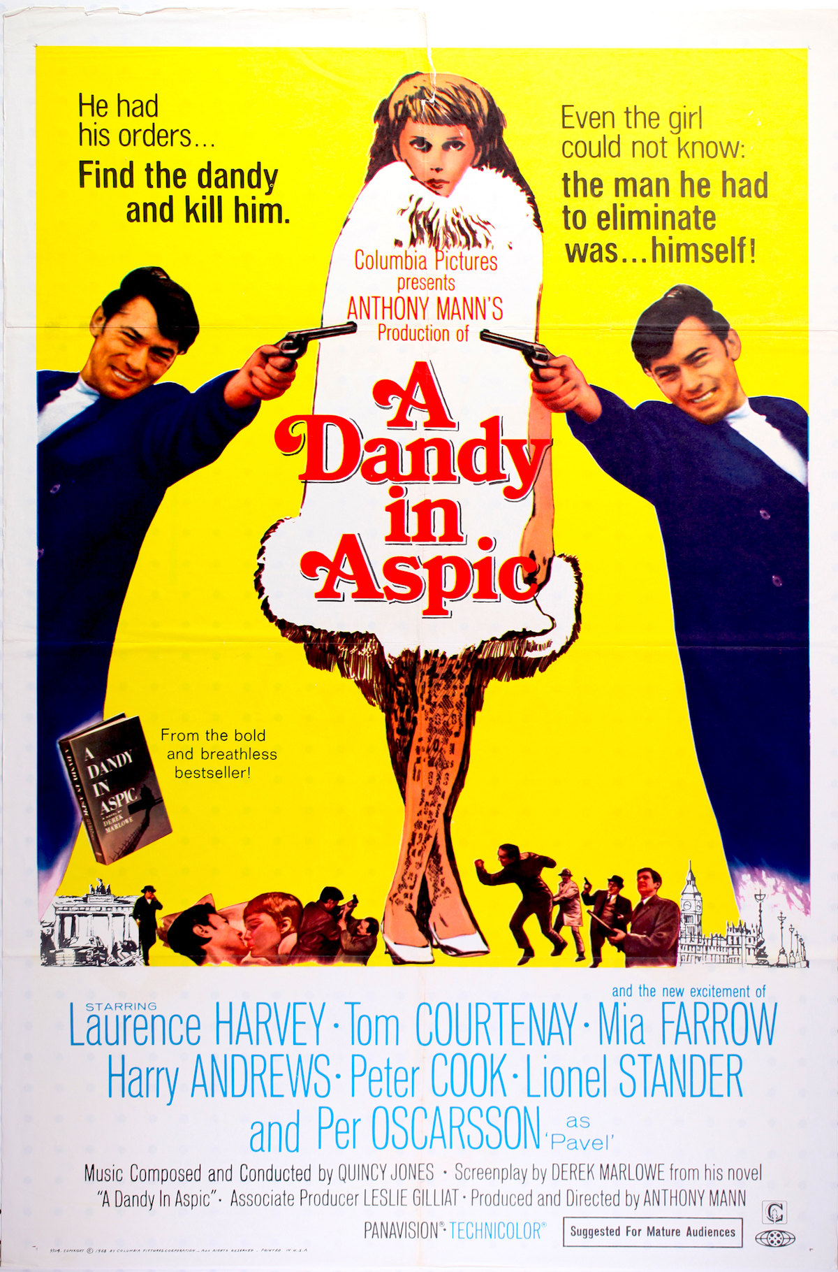 A Dandy in aspic, Mia Farrow, Laurence Harvey, Derek Marlowe