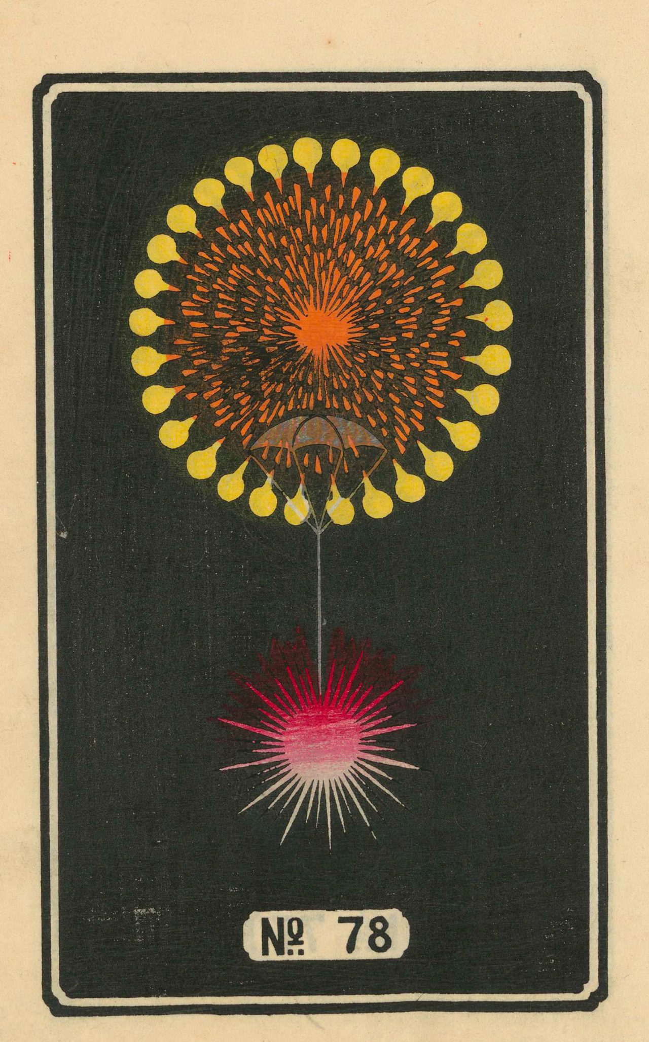 19th Century Firework illustrations from Japan