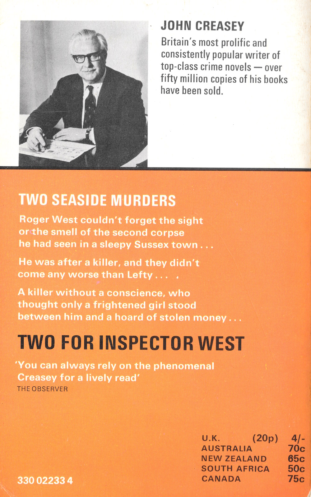 John Creasey, Inspector West, crime, books