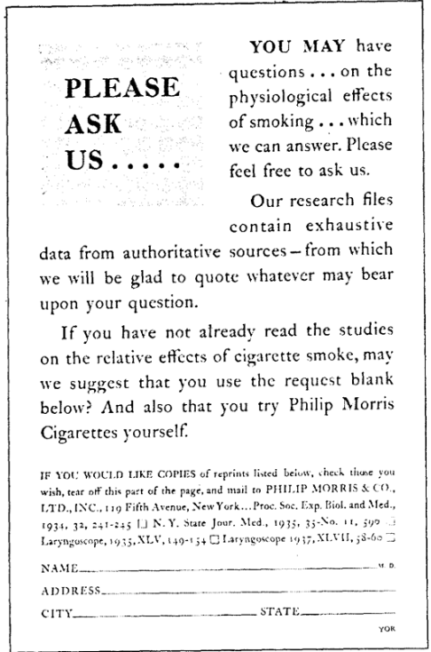 tobacco doctors endorsements advertising