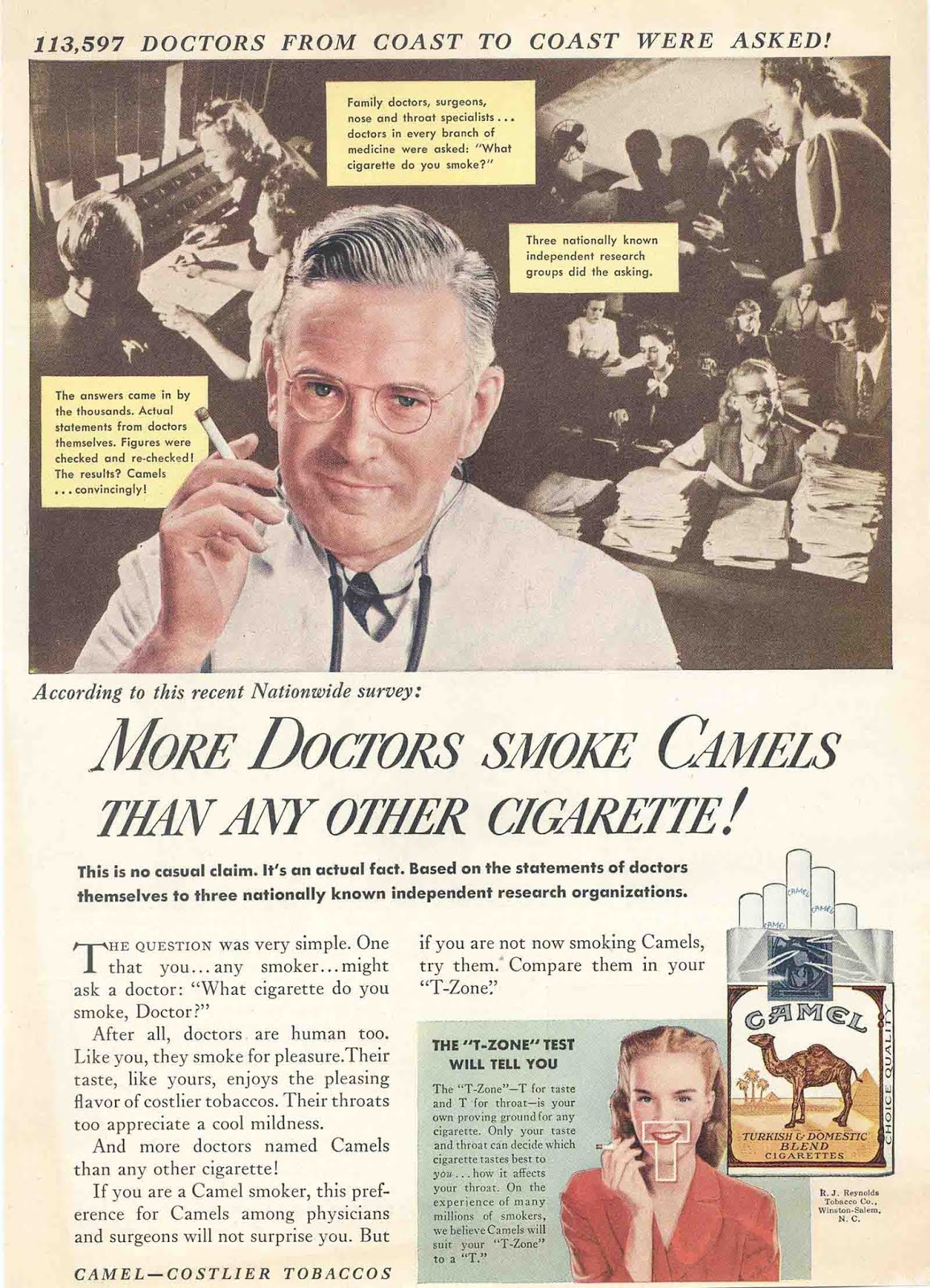 tobacco doctors endorsements advertising