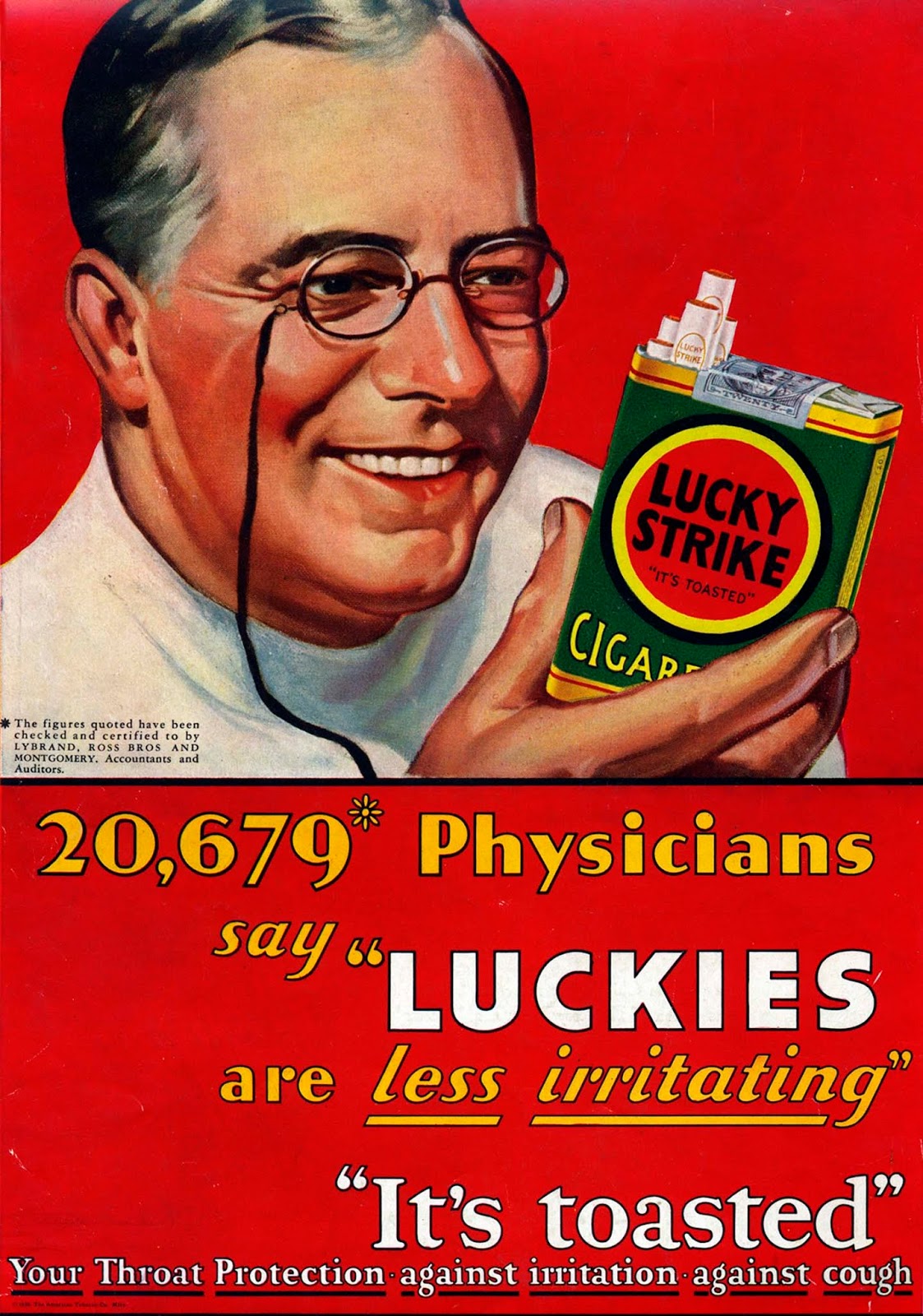 tobacco doctors endorsements advertising Lucky Strike