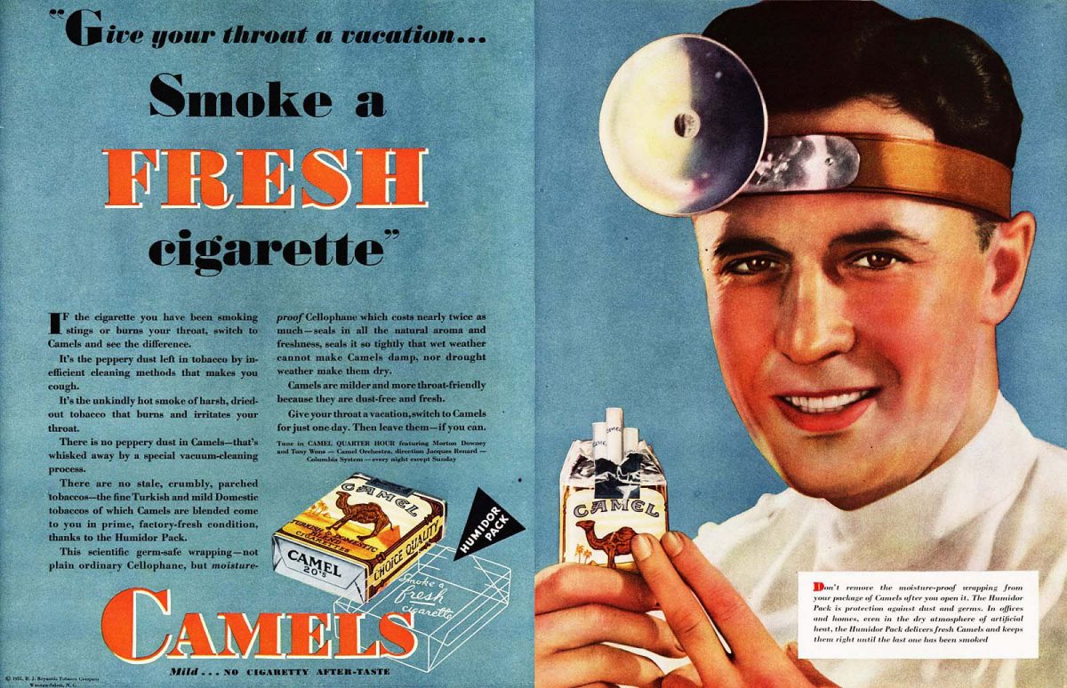 tobacco doctors endorsements advertising camel