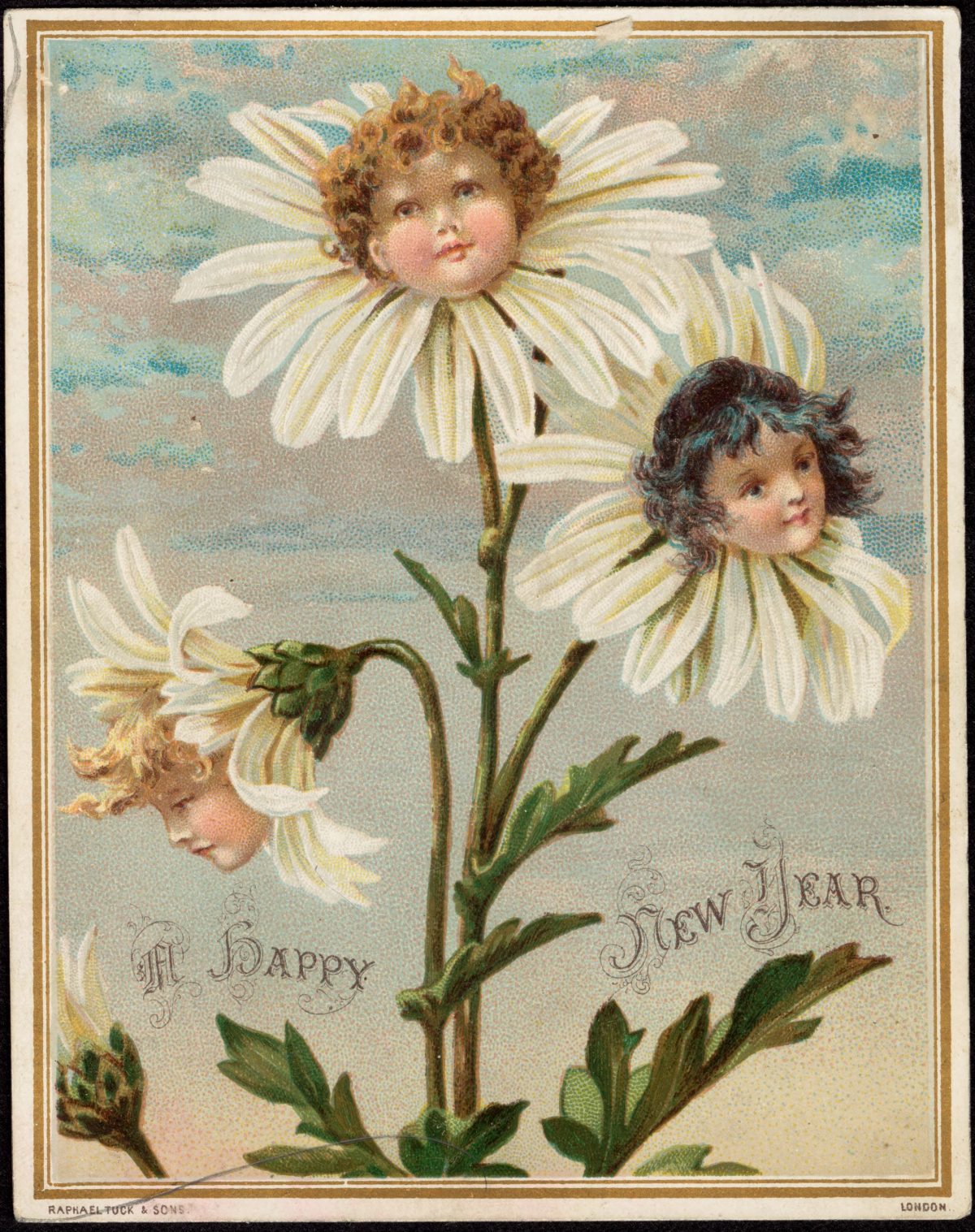 “A Happy New Year” (Raphael Tuck & Sons, 1870–1900) (via Boston Public Library)