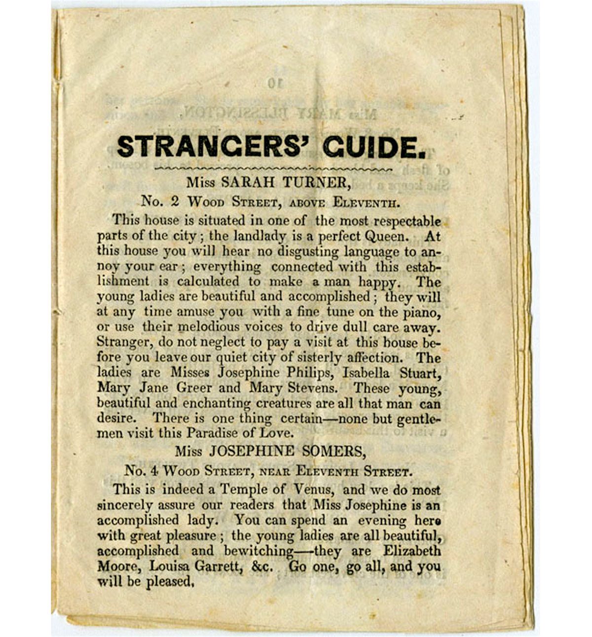 pocket guide, Philadelphia, sex