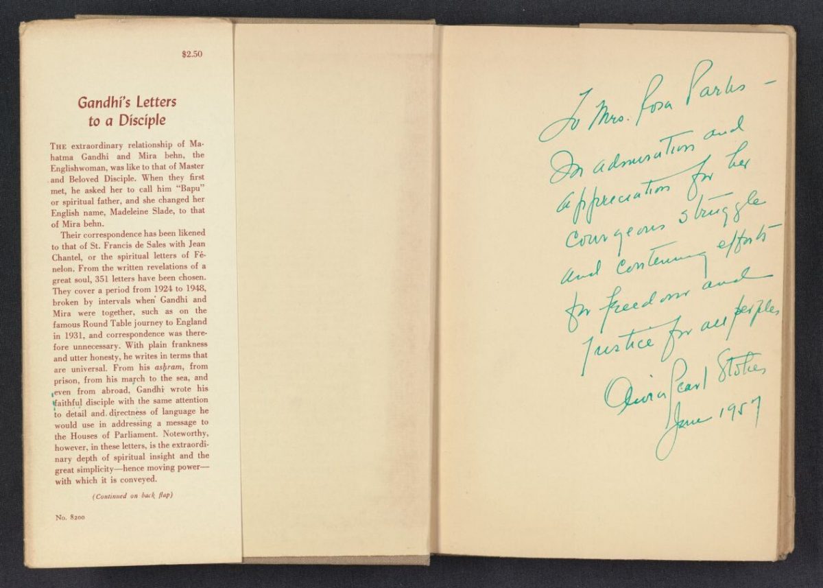 Rosa Parks copy of Gandhi's Letters to a Disciple