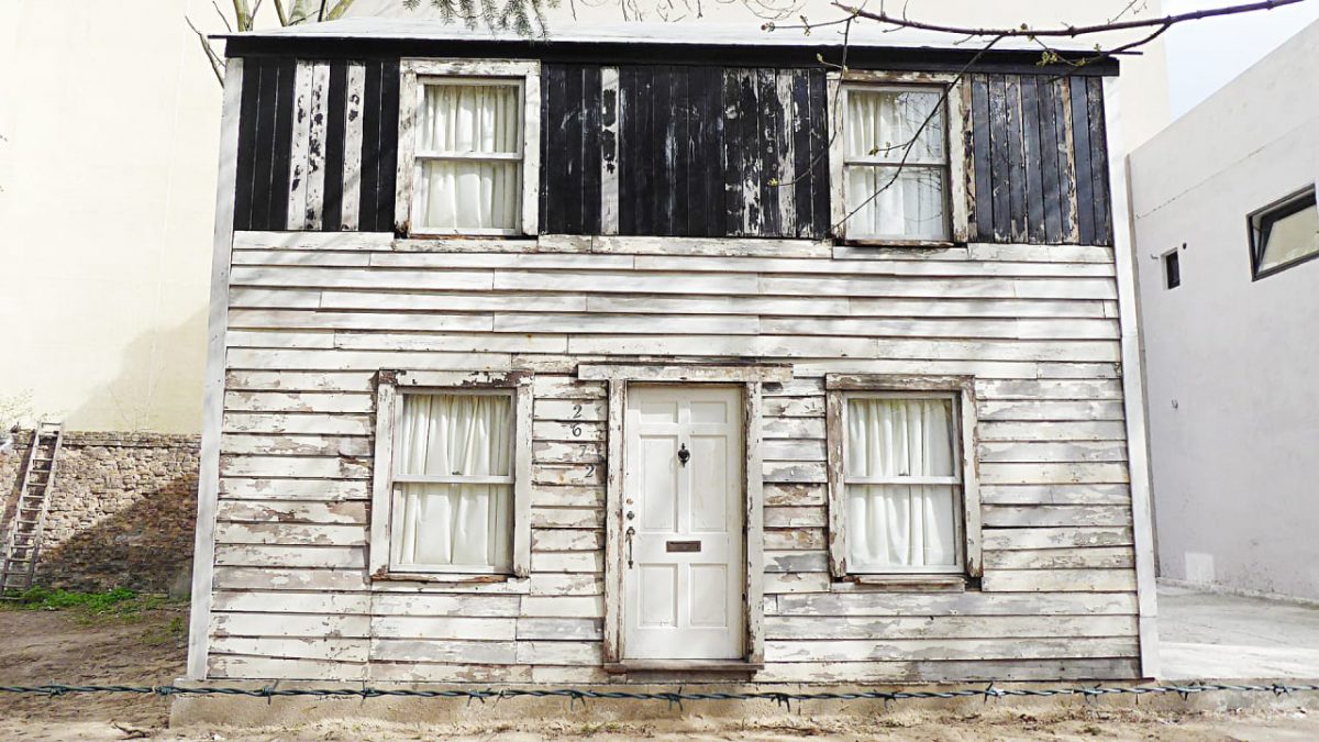 Photo of Rosa Parks dilapidated Detroit house in 2018