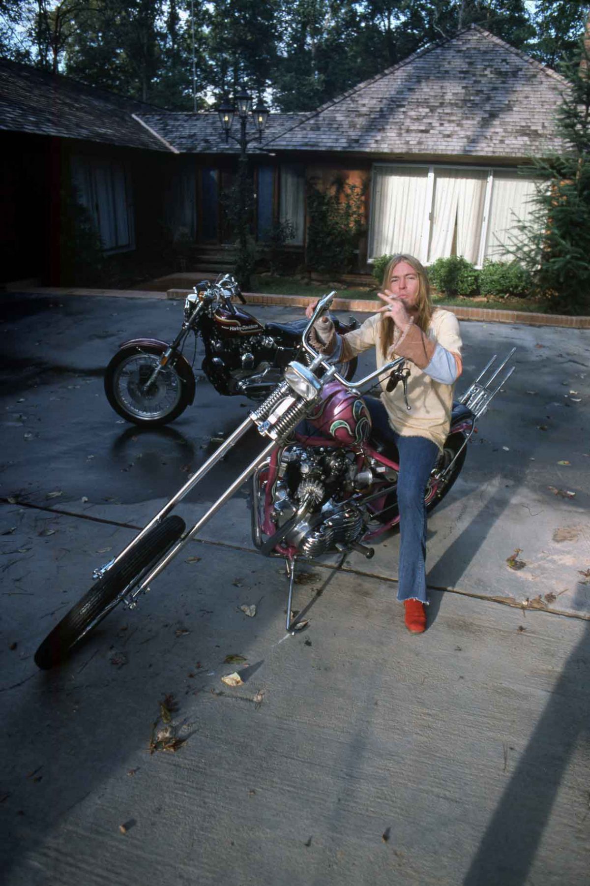 Greg Allman on his chopper