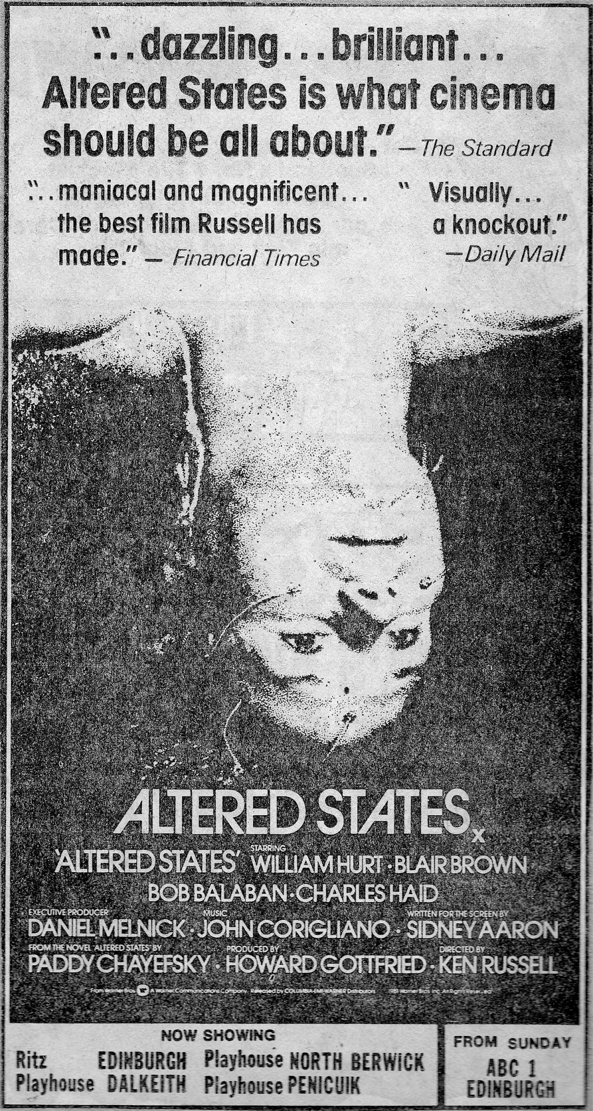 That Time Ken Russell Blew Everyone S Mind With Altered States Pages From A Scrapbook And More Flashbak