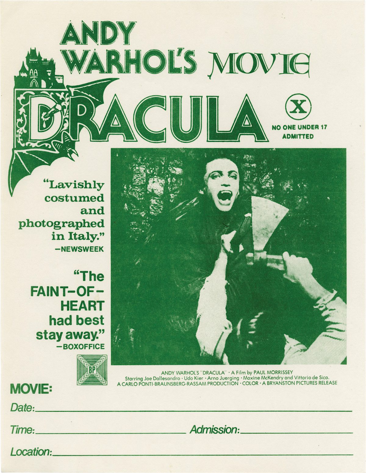 Andy Warhol, Paul Morrissey, Dracula
