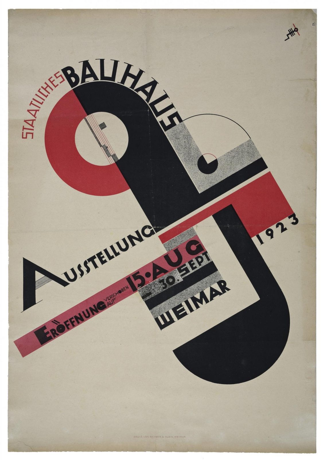 Poster for the 1923 Bauhaus Exhibition in Weimar by Joost Schmidt.