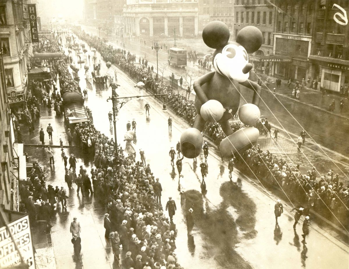 Tony Sarg's Mickey Mouse balloon in a parade